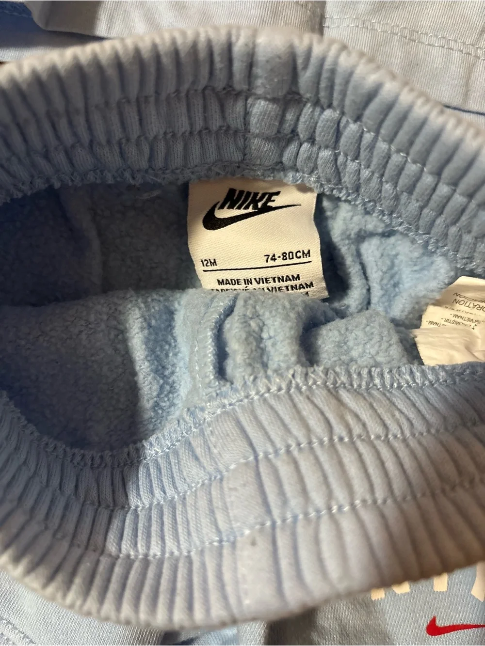 Nike Kids Pale Blue Short Sleeve Pajama Set with Red Logo